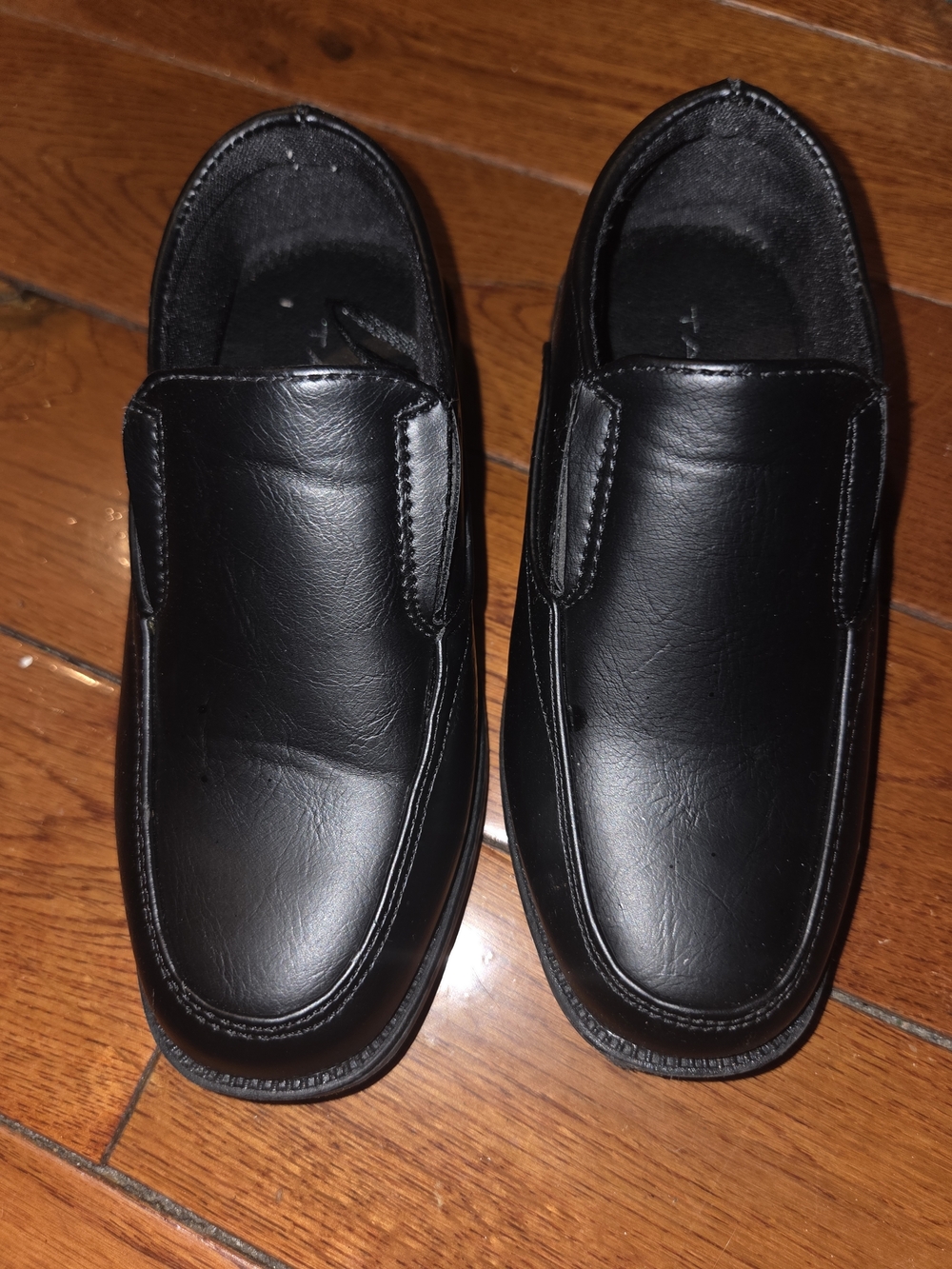Tahari Boys' Black Slip-On Dress Shoes